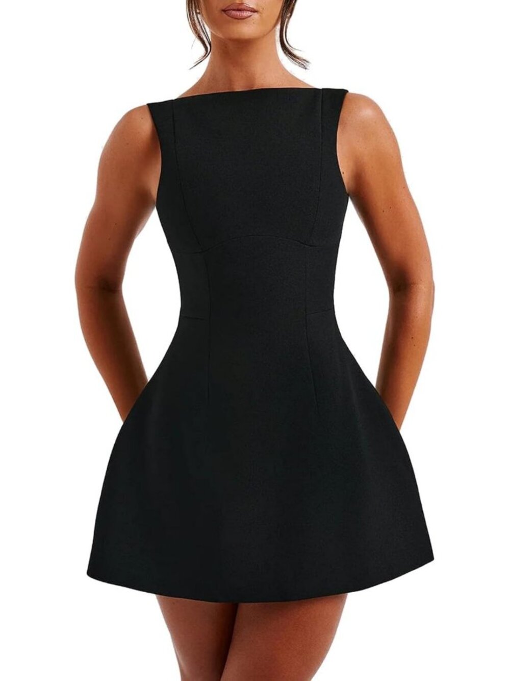 Summer Sleeveless Zipper Mock Neck Mini A-Line Dress for Women - Chic & Stylish